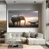 Fil zebra kuş posterleri tuval baskılar hayvan boyama duvar sanat resimleri oturma odası için modern ev dekor yok çerçeve yok