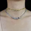 Ketens mode op maat 26 -letter alfabetchoker met eenvoudige Cubaanse ketting hangende kettingen gouden zilveren kleur vrouwen feest geschenk juweliers