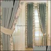 Perde Drapes Home Deco El Malzemeleri Bahçe İşlemeli Basit Modern Yüksek Dantel Mediteran Oturma Odası Sheer Tle E151 Drop Delim