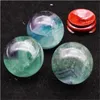 Naturfärgad Färgrik Fluorit Crystal Ball Ards Ornament Chakra Healing Reiki Quartz Family Decoration Crafts