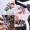 Portable Openers Hex Wrench Multipurpose Spanner Multi Pocket Tool 18 In 1 Mini Snowflake Camp Survive Outdoor Hike Key Ring