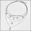 Colares pendentes pingentes j￳ias pier cor moda nova chegada de lua pent￡culo gota feminino mti - acess￳rios de colar de camada entrega 2
