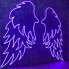 Cartello personalizzato Trasparente Acrilico Angelo LED Luce al neon Decorazione personalizzata Decorazione della parete della casa della stanza Lampade da notte per feste 220615