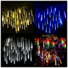 سلاسل أنابيب LED Meteor Shower Fairy Lights Garland Christmas Tree Decorations Outdoor Holday Home Home Garden Street Lightled