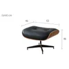 Vardagsrumsmöbler Eames Cowhide Dermis Rotera Rolling Chaise Lounge Nordic Single Designer Sofa Stol Simple Modern Leisure Chairs