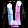 Всасывание чашки двойной фаллоимитатор проникновение вагина Анус реалистичный пенис с эротическими фаллосом сексуальные игрушки для женщин мастурбация лесбиянка