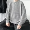 Herrenpullover Herren Grobwolle Lose Pullover Größe Plus T-Shirt Langarm O-Ausschnitt Kragen Sweatshirts Einfarbig Atmungsaktive PulloverM