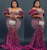 2022 Plus Size Arabic Aso Ebi Burgogne Mermaid Sexy Prom Dresses Sweetheart Pärled Evening Formal Party Second Reception Birthday Engagement Gowns Dress ZJ454