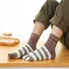 Men's Socks Five Toe Men Autumn Winter Retro Striped Quality Thicken Pure Cotton Sports Casual Fingers Breathable Man SockMen's