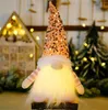 Christmas Gnome Plush Glowing Toys Home Xmas Decoration New Year Bling Toy Christma Gifts Kids Santa Claus Snowman Ornament P0907