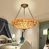 Pendant Lamps 20inch Tiffany Mediterranean Style Natural Shell Lights Lustres Night Light Led Lamp Floor Bar Home LightingPendant