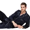 Mäns sömnkläder Mens Silk Satin Pyjamas Set Pyjamas Set PJS Sleepwear Set Lounge 220823