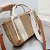 Sommer Tragetaschen Frauen Mode Handtasche Vacstion Schulter Bagss Designer Marke Umhängetasche Weiblichen Gewebten Korb 220324