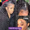 Nxy Hair Wigs Curly Human 30 34 Inch 4x4 5x5 Lace Closure 13x4 360 Hd Deep Wave Frontal 13x6 Water Front 220609