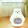 Nuovo prodotto Grande orso bianco con temporizzazione della luce per dormire Sveglia con luce notturna in silicone che alimenta luci colorate per la camera da letto