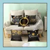 Pillow Case Bedding Supplies Home Textiles Garden Ll Taoup Gold Black Snowflake Merry Christmas Pillowcase Xmas Decor For Dhqtp
