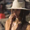 Playa de condeas de conchas con cadena para mujeres Fashion Straw Woven Fe Sun Hats Summer Holidaty Panamá Gat 220526