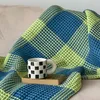 Одеяла бренд вафельный скандинавский крышка одеяла вязаная клетчатая нить на кроватях диван диван полотенце