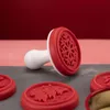 Bakvormen plastic koekjes postzegel schimmel diy siliconenvorm voor kinderen 6pcs kerstpatronen met en ring bakaking