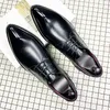 Fashion Formal Suit Dress Shoes Gentlemen Leather British Style Mens Oxfords Wedding Shoes