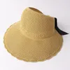 Foldable Shading Cap Women's Summer Hollow Breathable Wide Brim Hat Bow Straw Caps Party Hats by sea RRB14963