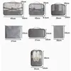 7 teile/satz Männer Reisetasche Sets Wasserdichte Verpackung Cube Tragbare Kleidung Sortierung Fall Frauen Gepäck Organizer Tasche Zubehör Dropship J220708