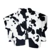 Hemkl￤der varmt hemkl￤der Cow Print Coat Flanell Soft Faux Fur Jacket Dom1062018