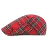 Berets French Style Cap Plaid Beret Frauen Frühling Sommer Baumwoll irisch rotgrüne Peaky Blinders Herren Vintage Winter Damen Hatberets