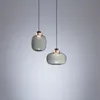 Lampes suspendues nordique moderne minimaliste salle à manger chambre barre de chevet simple tête verre gris fumée petit lustre lampes pendentif