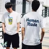 既製のカップル人間製 Tシャツ人間製 Tシャツミルクティープリントトップスオフィス Tシャツチーム服 W220809