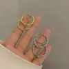 Hoop Huggie proste kolczyki łańcuchowe pierścień metalowe okrągłe koło mody obręczy Oświadczenie dla kobiet imprezowych darowizny