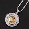 Pendant Necklaces European And American Hip-hop Large Rotating Po Micro-set Zircon Solid Memory Necklace Hip Hop AccessoriesPendant