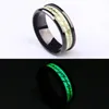 Stainless Steel Black Ring Jewelry Luminous Ring Fluorescent Ring Size 6-11 12Pcs/Lot