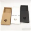 Confezioni regalo Forniture per feste per eventi Festive Home Garden Scatole di cartone di carta Kraft per matrimoni Piccola scatola nera bianca marrone Der Hollow Heart Ch