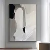 シンプルな色の黒い白い灰色のモダンな抽象キャンバスoi絵画100％手描きの壁アート家の装飾リビングルームA 612の写真