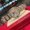 Hoge Kwaliteit Vrouwen Quartz Fahion 36mm Roestvrij Stalen Wijzerplaat Water Reitant Peronality Girl Diamond Deigner Horloge Beweging