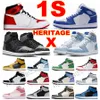 Новейшие 1 1S OG Heritage Kentucky Blue Bebellionaire Баскетбольные туфли Мужские Женские Джордж Таун Вольт Алмазные Шорты Бордные Патентные Университет Королевские кроссовки Тренеров