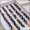 Band Rings Jewelry 20Pcs Cool Spinner Chain Stainless Steel Rotatable Ring For Women Men Party Gifts Mix Color Who Dh9Vc