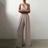Elegant Jumpsuit Women Summer Solid Sexig ärmlös Sling Wrapped Chest High midja Rompers Casual Party Female Jumpsuit 220714