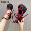 NXY Sandals Designer Platforma wysokie obcasy buty ślubne Kobieta Pumps Seksowna wąska klamra Pasek Panie Super Stiletos Dropshipping