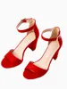 Sandalen Sommer Rot 9 cm Fischmaul Für Damen Hheels Tanzschuhe Dame Mode Lässig Rohöl Pumps Damen Luxus SandalenSandalen