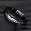 Charm Bracelets Fashion Twist Metal Bracelet Men Women Multilayer Braid Genuine Leather With Stainless Steel Magnetic BuckleCharm Inte22