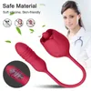 Massager Sex Toy Vibrator 2022 Clitoris Stimulator Orale tong likken met dildo stuwkracht vibrerende ei -vrouwelijke roos voor dames24842503