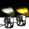 Projecteur de moto, Mini lentille, petit feu de conduite, phare Hi/lo, blanc et jaune, Led, phare antibrouillard pour moto et voiture