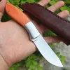 Promozione Coltello dritto di sopravvivenza 440J2 Lama satinata Full Tang G10 Coltelli a lama fissa con fodero in pelle