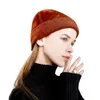 Gorros Beanie/gorros de calavera mezcla de Cachemira de invierno tejido para mujer moda sólida cálida Skullies mujeres sombreros gruesos gorra Casual al aire libre