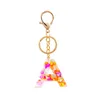 Keychains Fashion Keychain Letter fofo Keychian for Women Girl Lnitial Acrílico Ring Charm Bag Acessórios GiftKeyChains