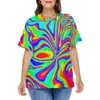 Women's Plus Size T-Shirt Rainbow T-Shirts Tie-Dye Print Cute Short Sleeve Vintage Tee Shirt 7XL 8XL Beach Graphic ClothingWomen's WomenWome