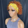 Pixie Cut Bandband Wig Human Heuv Hair Wave Machine Full Machine Fabriqué Jerry Curly Wigs pour les femmes noires