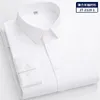 Men's Dress Shirts S-6XL Top Quality No Ironing Men Shirt Long Sleeve Trace Soft Cozy Pocket-less Formal Regular Fit Office Camisa SocialMen